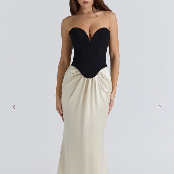 House of CB Dresses & Skirts - House of CB Sorcha Black and Cream Strapless Gown